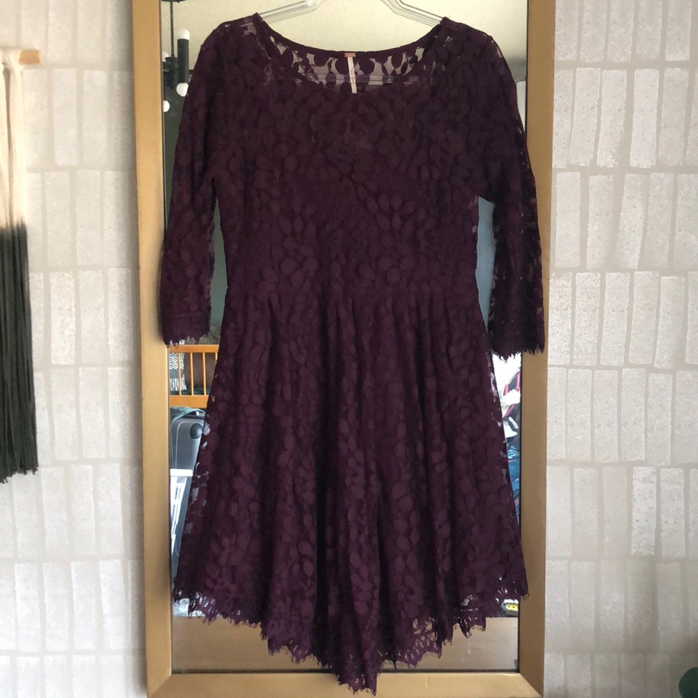Free People Plum Lace Dress